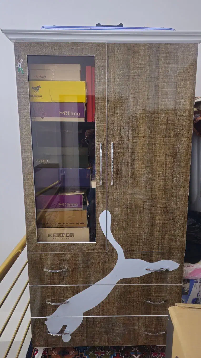 تخت و پای تخته میز کامپیوتر و کمد یک نفره|تخت و سرویس خواب|نقده, |دیوار