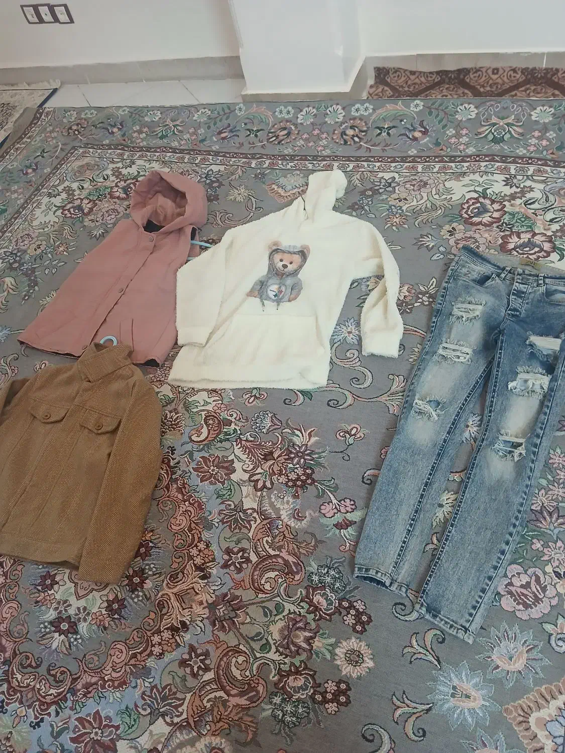 یک کت و شلوار لی هودی تدی پافر|لباس|پاکدشت, خاتون آباد|دیوار