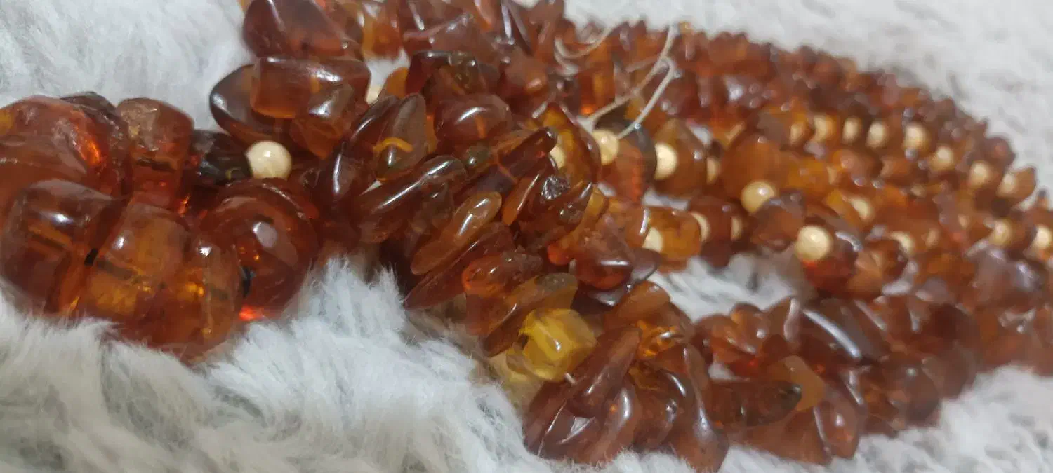 دو عدد گردنی کهربای بالتیک|جواهرات|تبریز, |دیوار