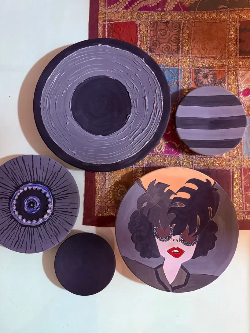 دیوارکوب سفالی مجموعه ۵ عددی|تابلو، نقاشی، عکس|تهران, آبشار تهران (دریاچه)|دیوار