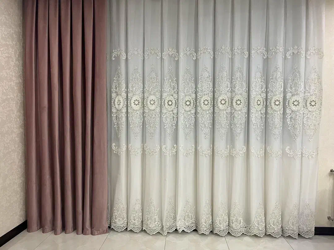 پرده حریر گل برجسته|پرده، رانر، رومیزی|رباط‌کریم, رباط‌کریم|دیوار