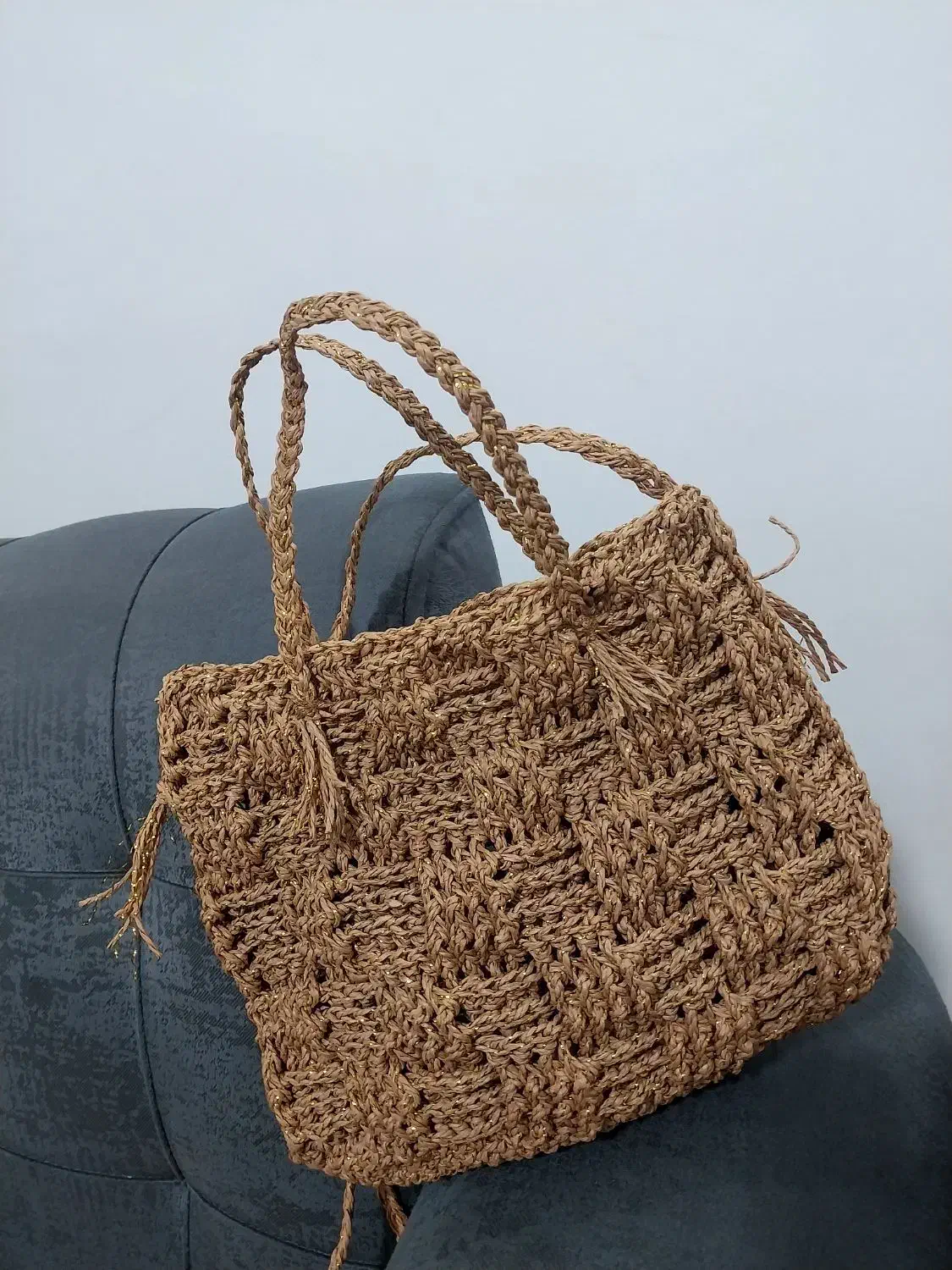 بافتنی کیف رافیا ومکرومه|کیف، کفش، کمربند|رشت, عینک|دیوار