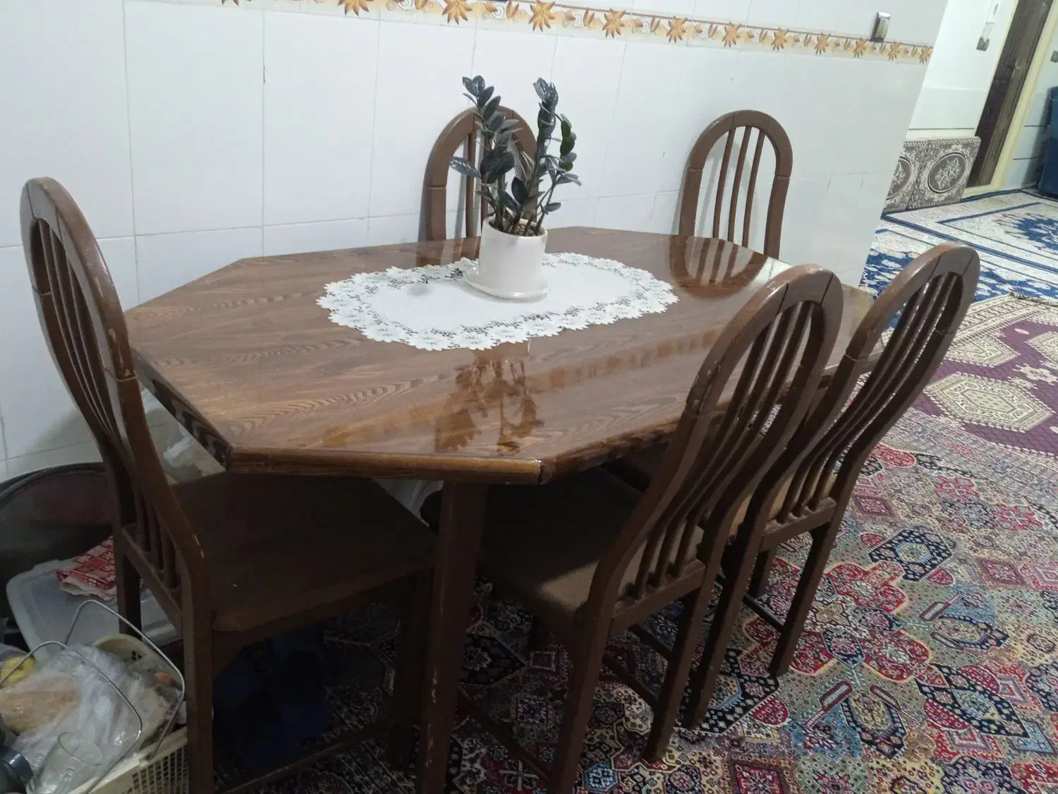 میز غذا خوری شش نفره|میز و صندلی غذاخوری|خمین, |دیوار