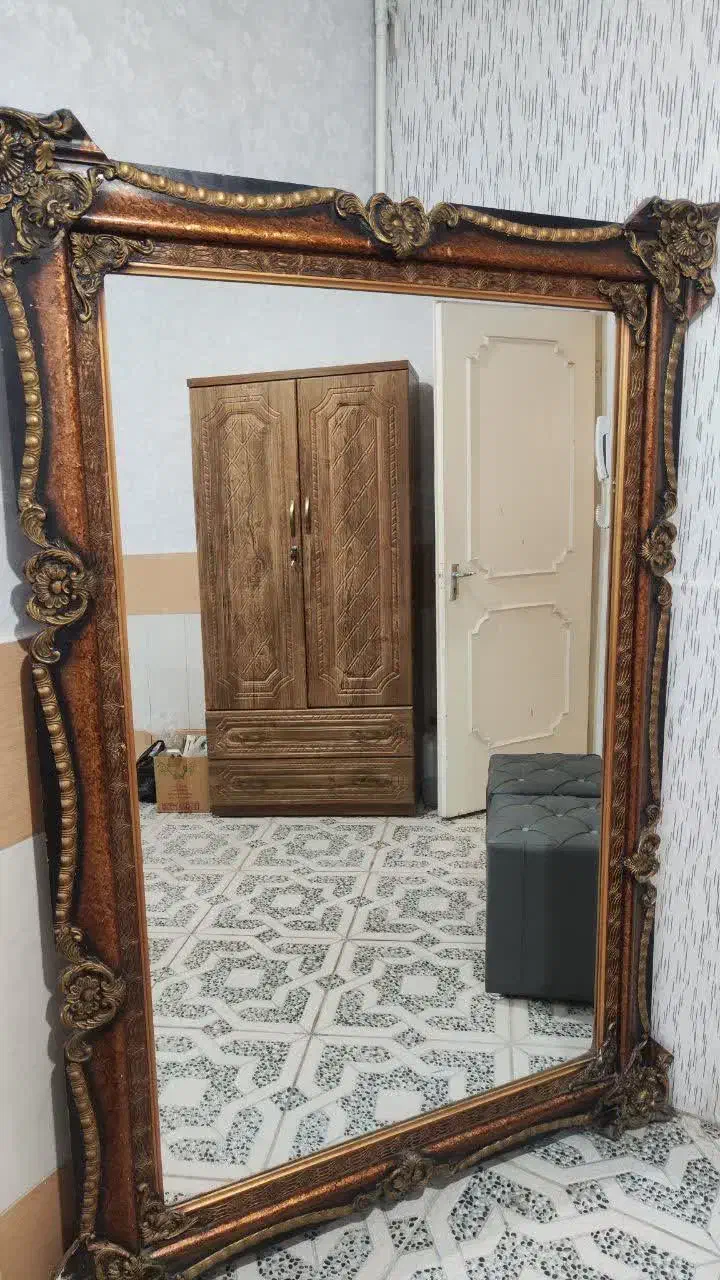 آینه قاب چوبی منبت|آینه|قم, شهرک امام حسن|دیوار