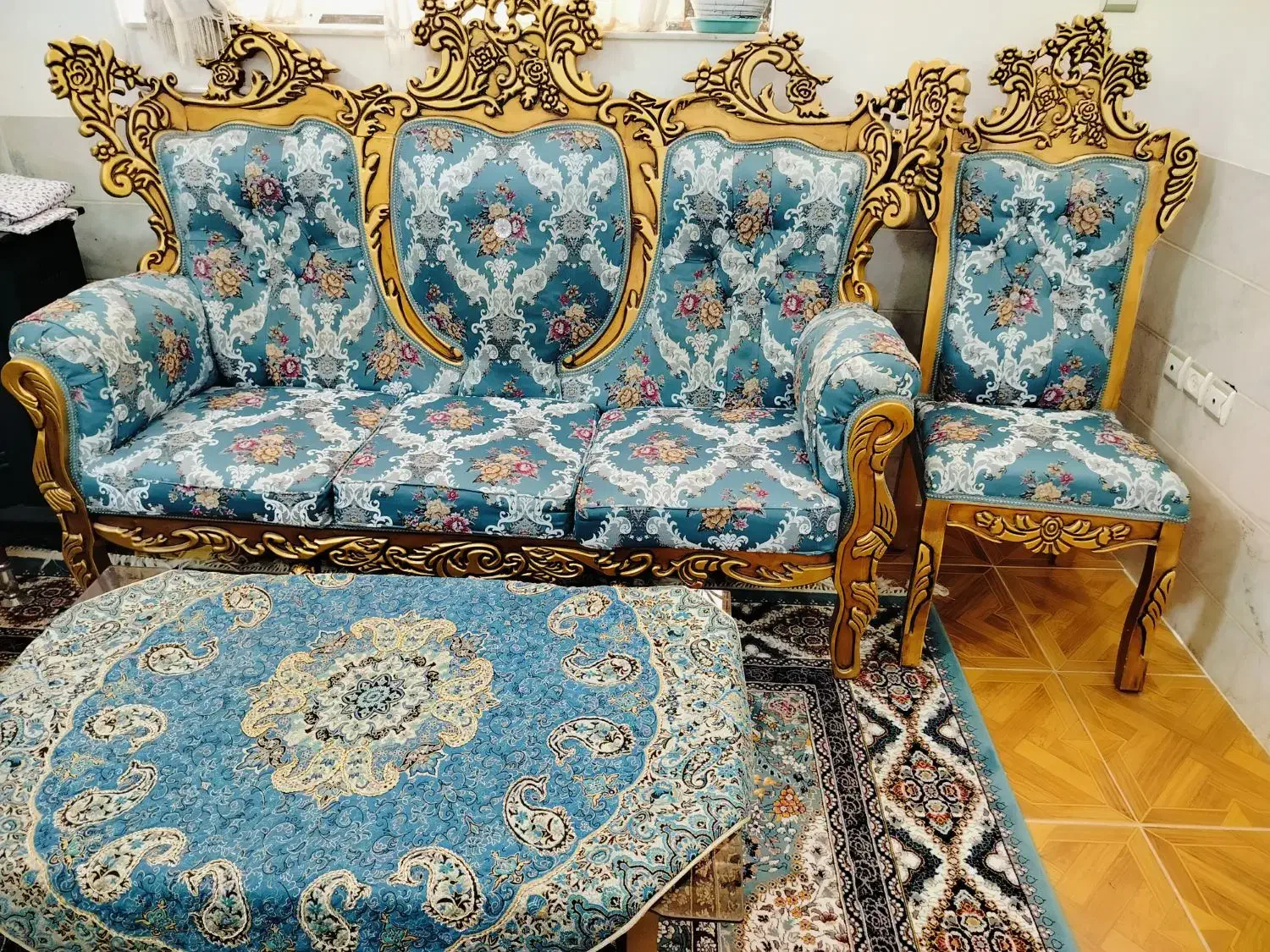 مبل سلطنتی ۹نفره|مبلمان خانگی و میز عسلی|حمیدیا, |دیوار