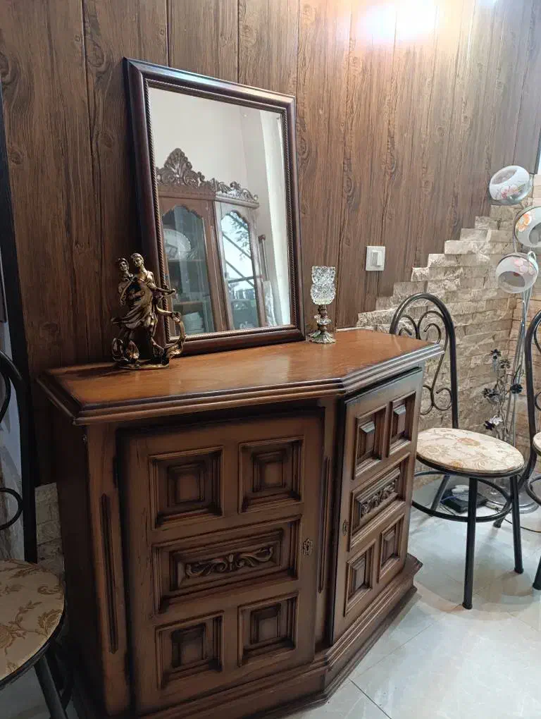 مبل استیل درجه یک وسایل ویلا نوو کنسول آیینه|حراج|آمل, |دیوار