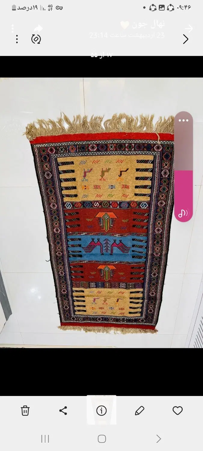 گلیم|گلیم، جاجیم، گبه|شیروان (خراسان), |دیوار