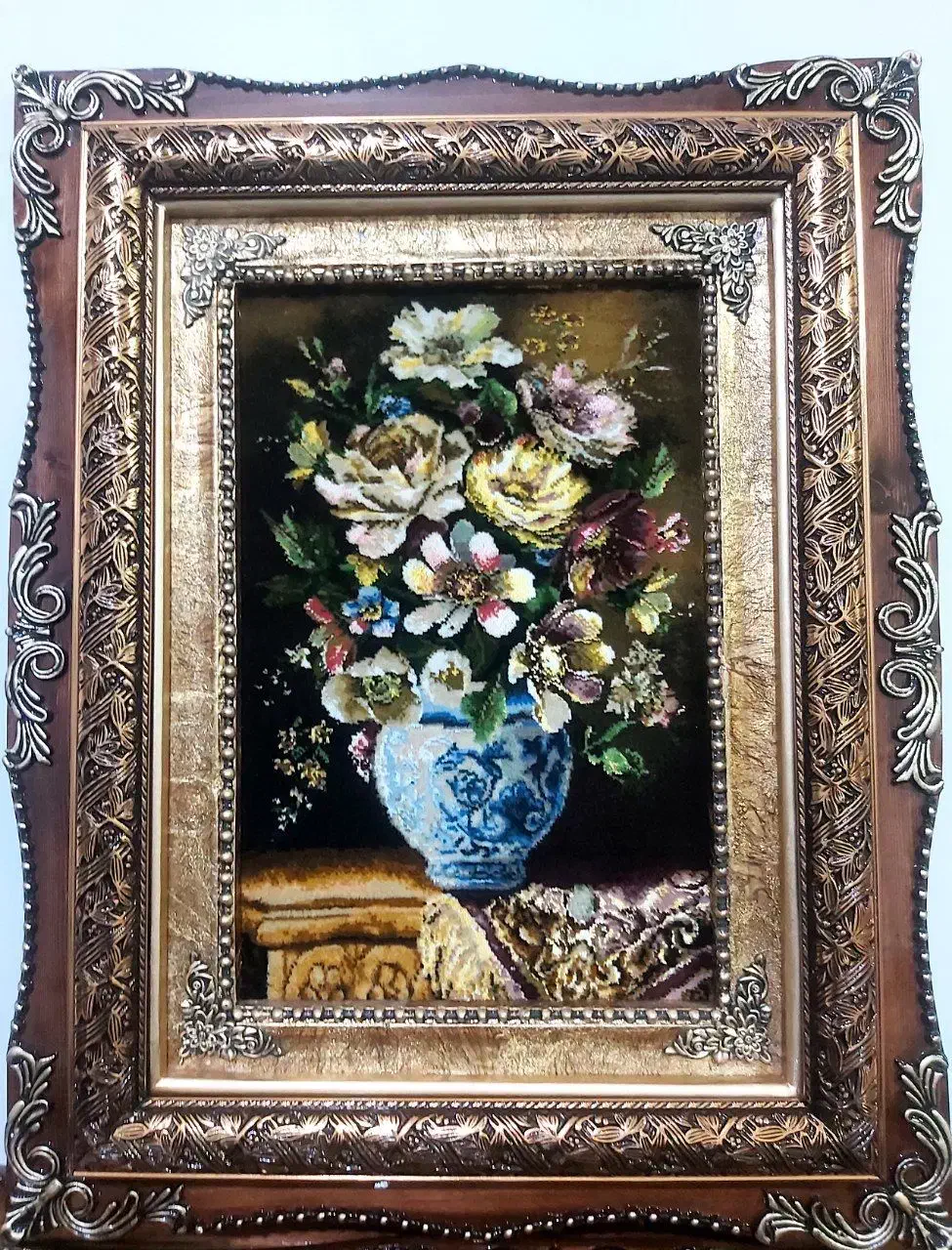 تابلو گل مادر کد 19 دستبافت و ابریشم دار|تابلو فرش|تبریز, |دیوار