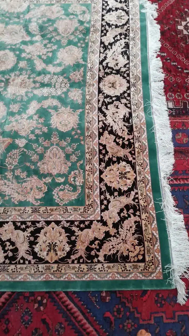 فرش تمام ابریشم|فرش|قم, علی آباد سعدگان|دیوار