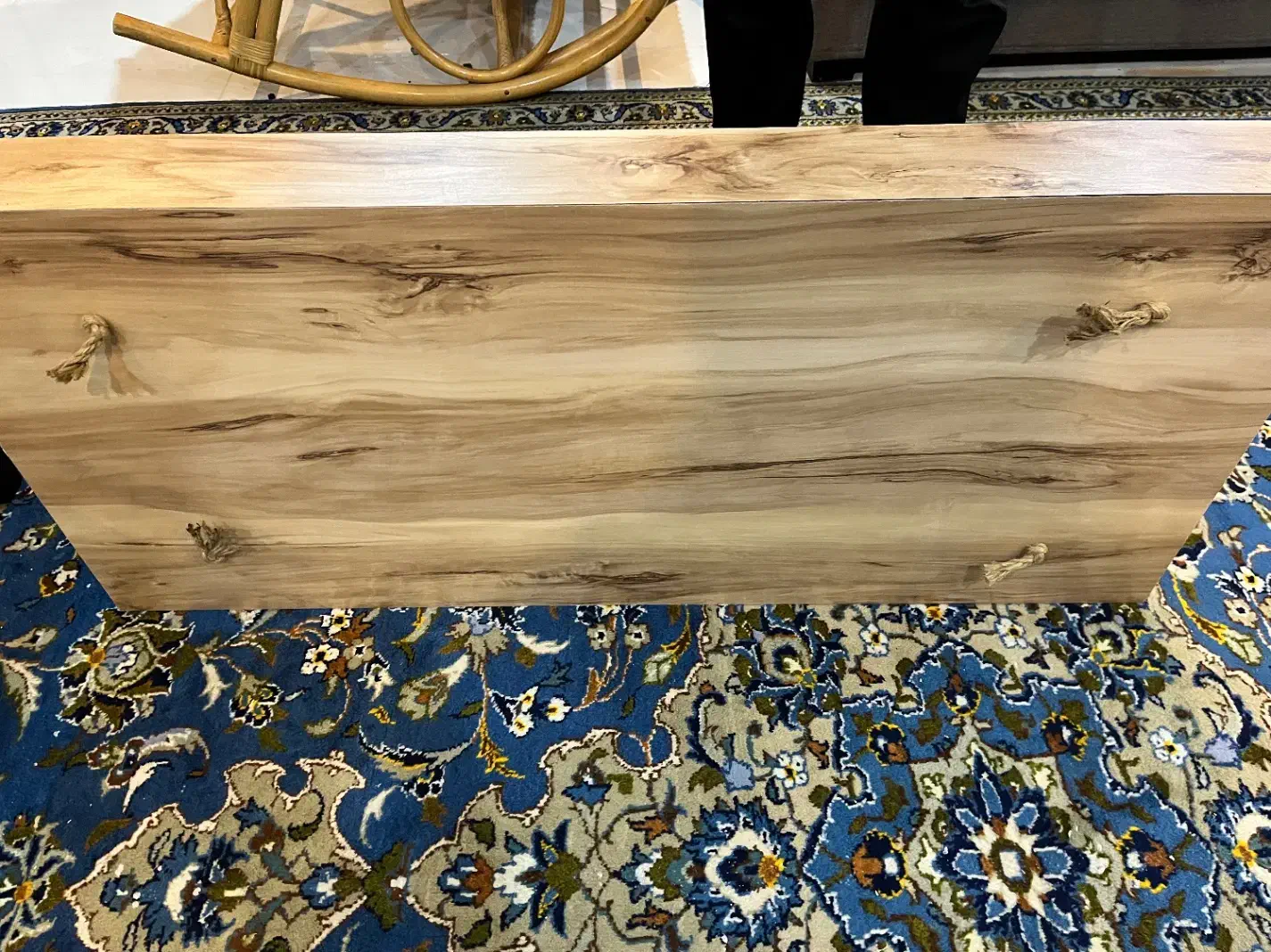 شلف ام دی اف طرح چوب طناب کنفی|کتابخانه، شلف، قفسههای دیواری|قم, شهرک قدس|دیوار