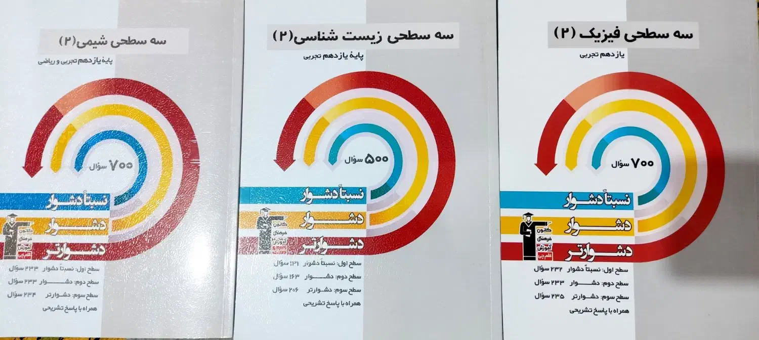 کتاب سه سطحی شیمی و فیزیک و زیست یازدهم|کتاب و مجله آموزشی|اصفهان, سلطان‌آباد|دیوار