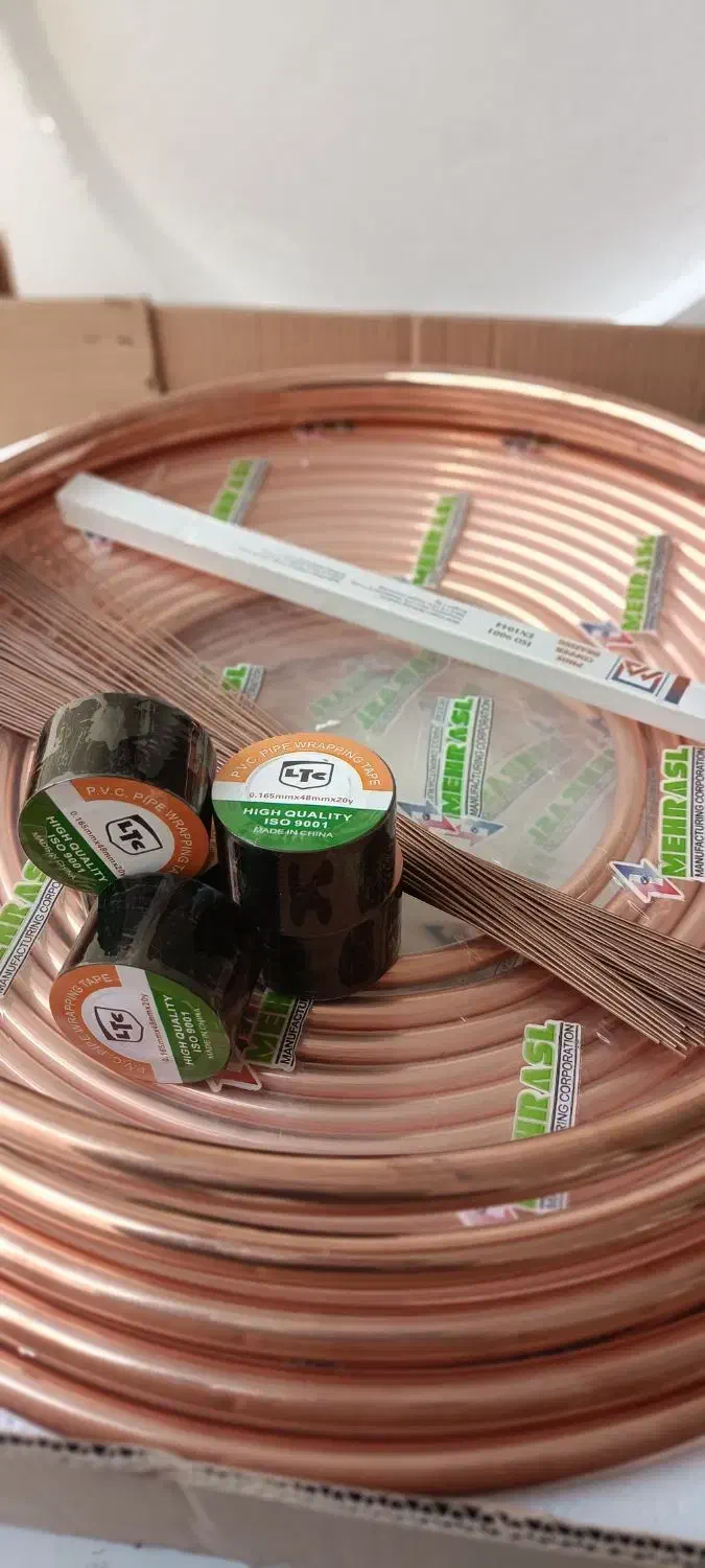 پایه دیواری زمینی لوله مسی کولر گازی عایق پرایمر|کولر گازی و فن‌کوئل|تهران, خاوران|دیوار