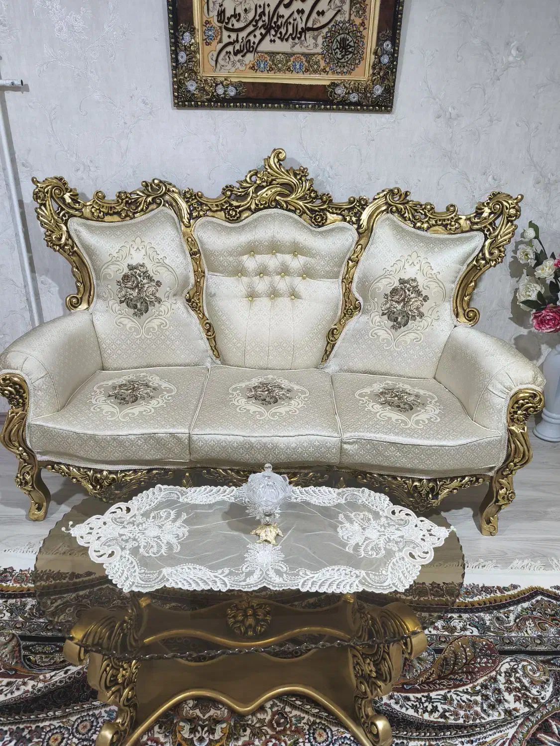 فروش مبل سلطنتی استیل ۹نفره|مبلمان خانگی و میز عسلی|چاراویماق, |دیوار