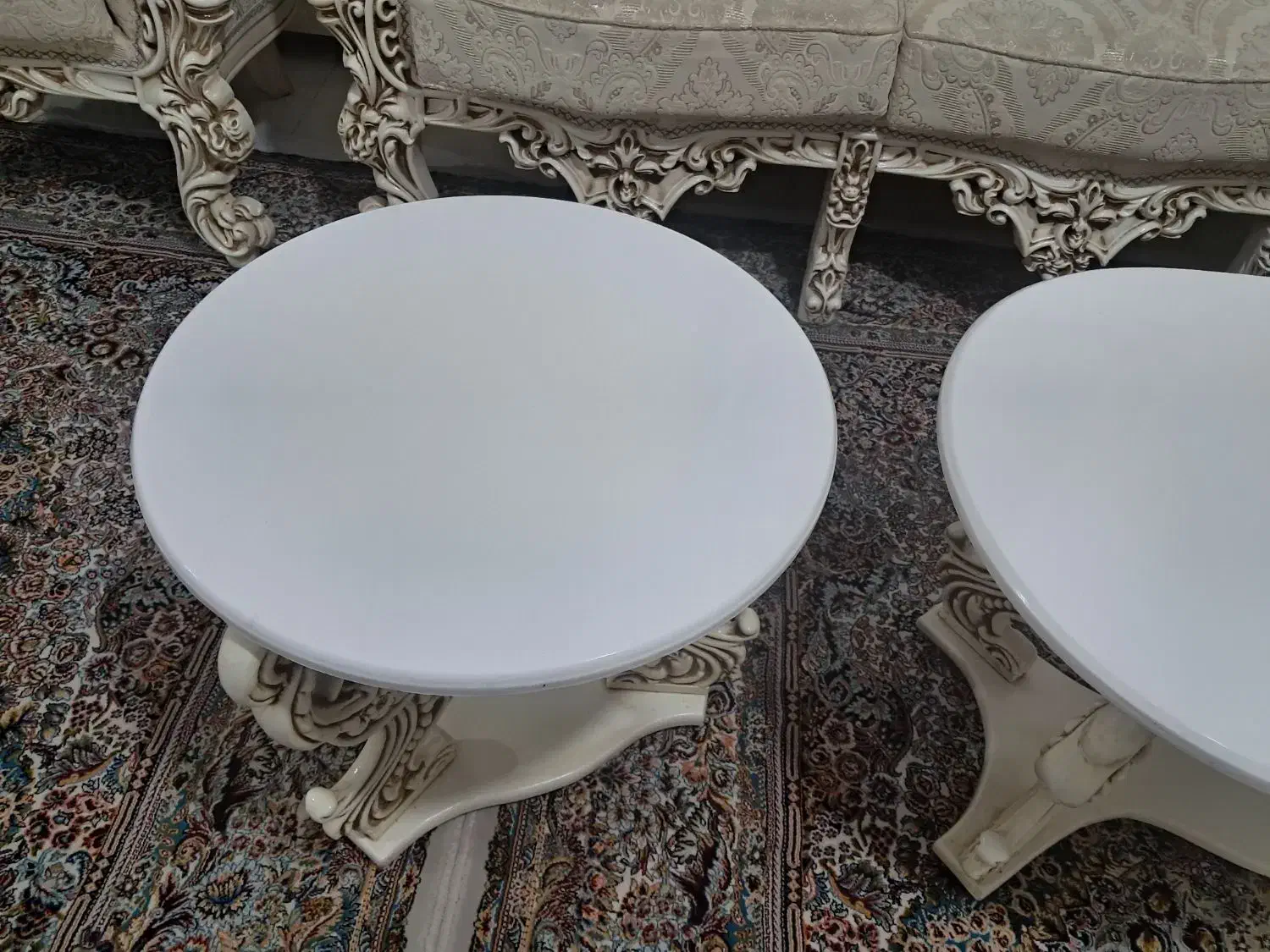 میزجلو مبلی و عسلی تمام چوب سفیدرنگ|مبلمان خانگی و میز عسلی|الوند, |دیوار