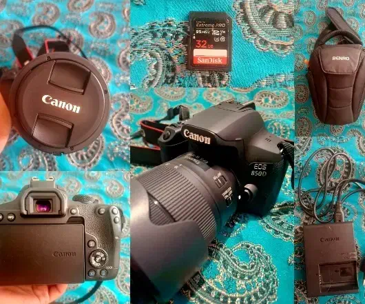 دوربین کنون 850D با لنز 18-135- سالم و کامل|دوربین عکاسی و فیلم‌برداری|شیراز, شهرک رضوان|دیوار