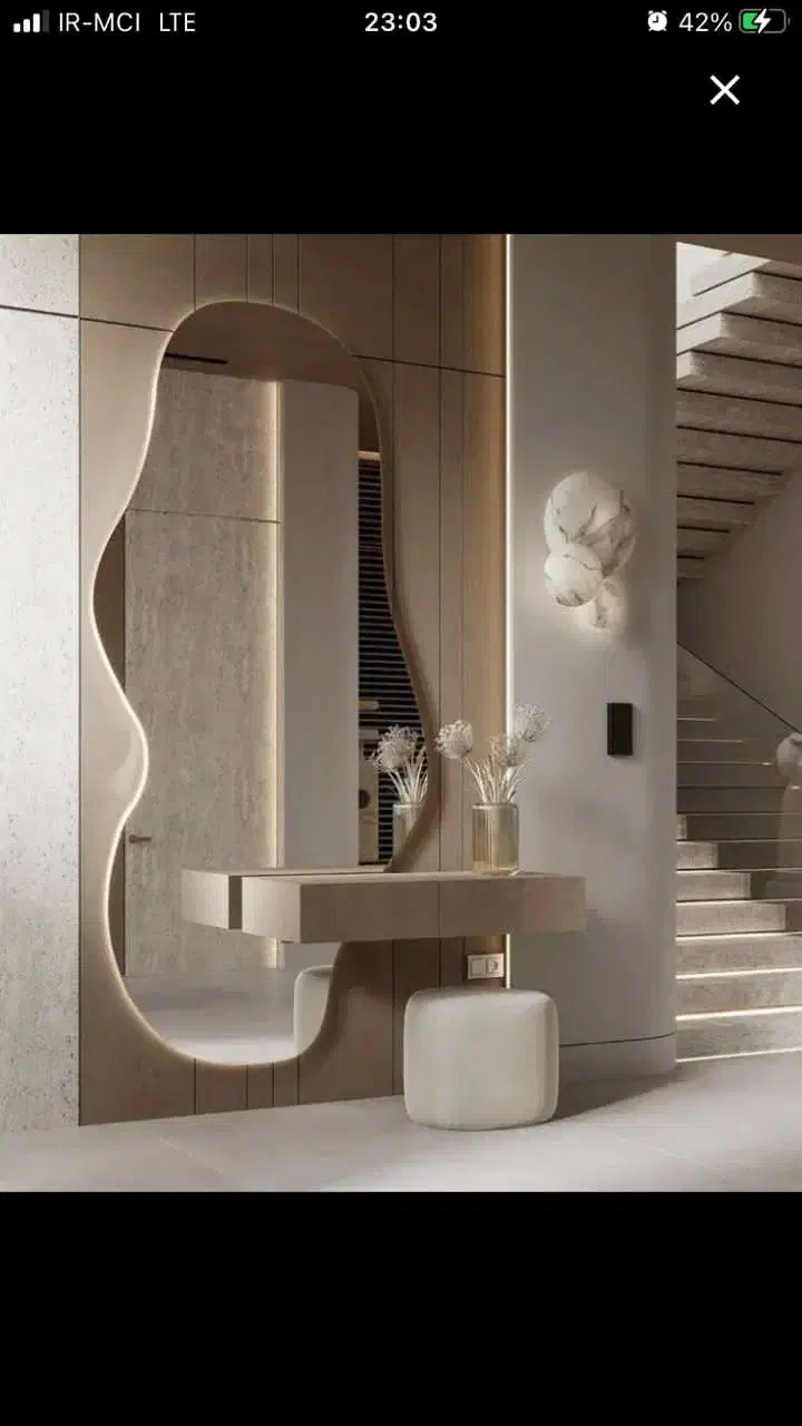 اینه قدی دفرمه بک لایت شلف کنسول دیواری|آینه|تهران, صادقیه|دیوار