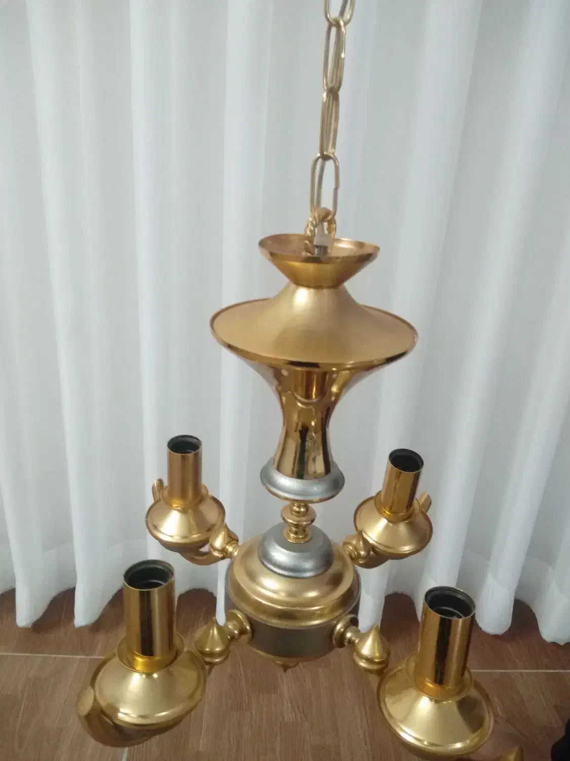 لوستر 4شاخه آب کاری شده سالم و اصل|لوستر و چراغ آویز|قوچان, |دیوار