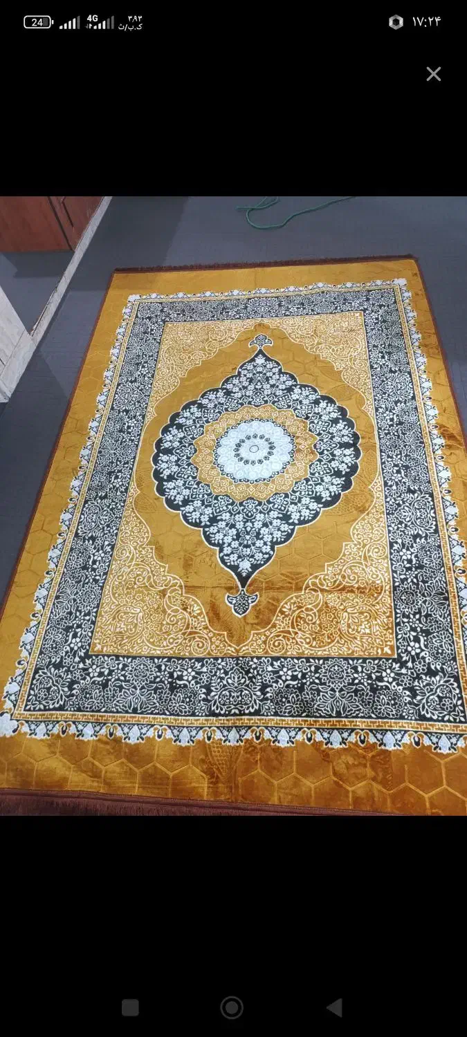 پتو فرش زرد نو بدون استفاده|فرش|ایذه, |دیوار