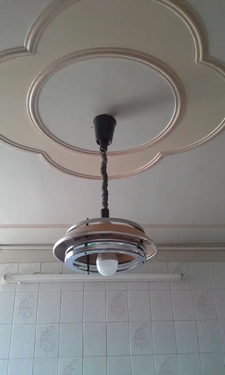 چراغ آویز تمام فلز طلایی رنگ|لوستر و چراغ آویز|کرمان, |دیوار