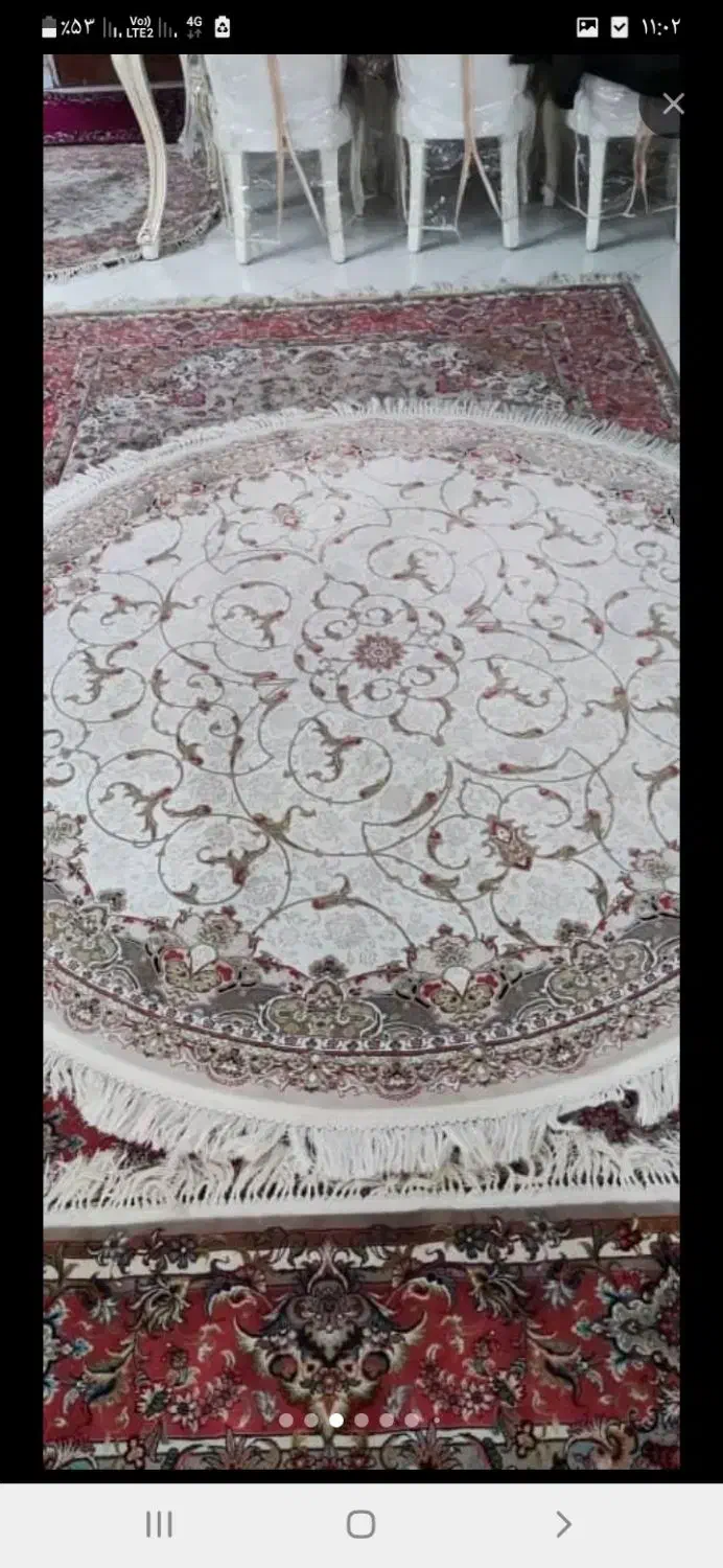 فرش گرد قیطران۱۰۰۰شانه قطر۲متر ۳ماه کارکرده جهیزیه|فرش|تهران, شاهین|دیوار