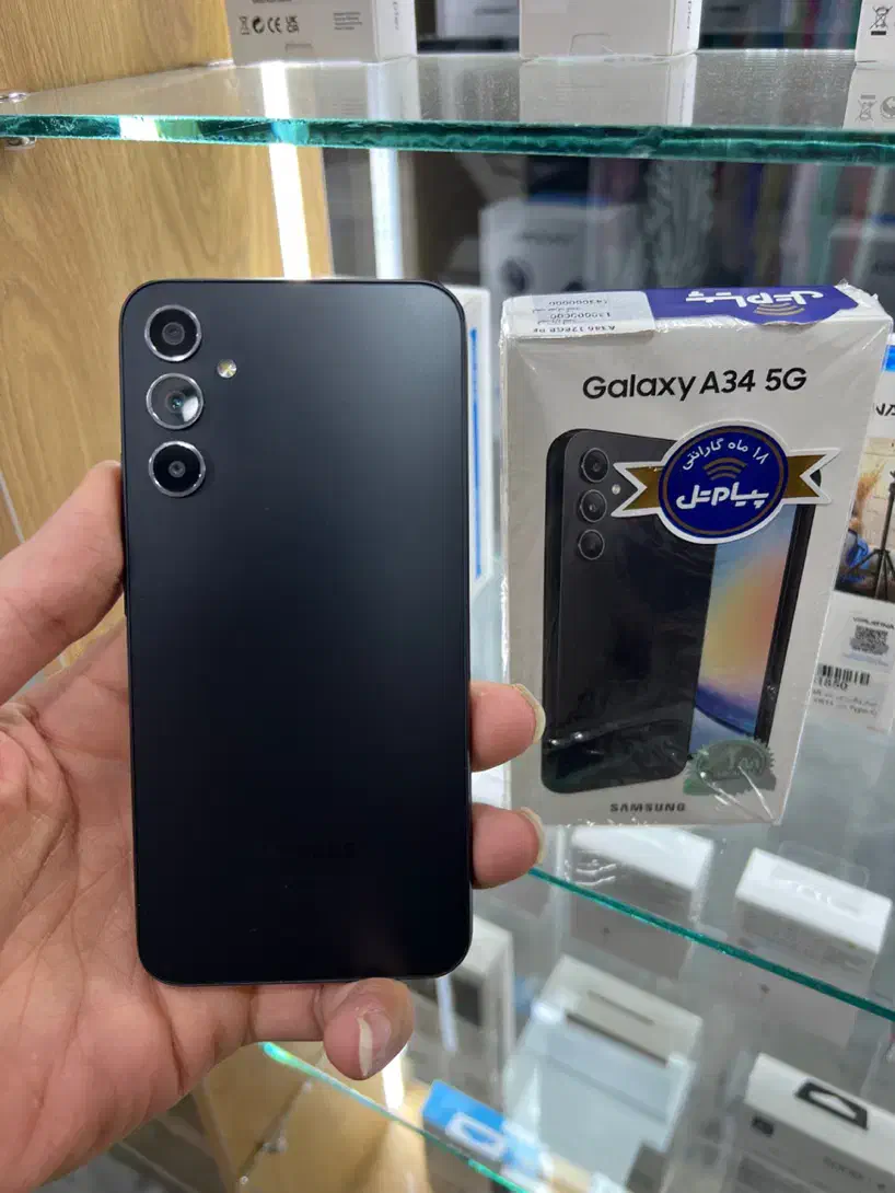 Samsung A34 5G مشکی 128/8 تمیز و بدون|موبایل|سنندج, |دیوار