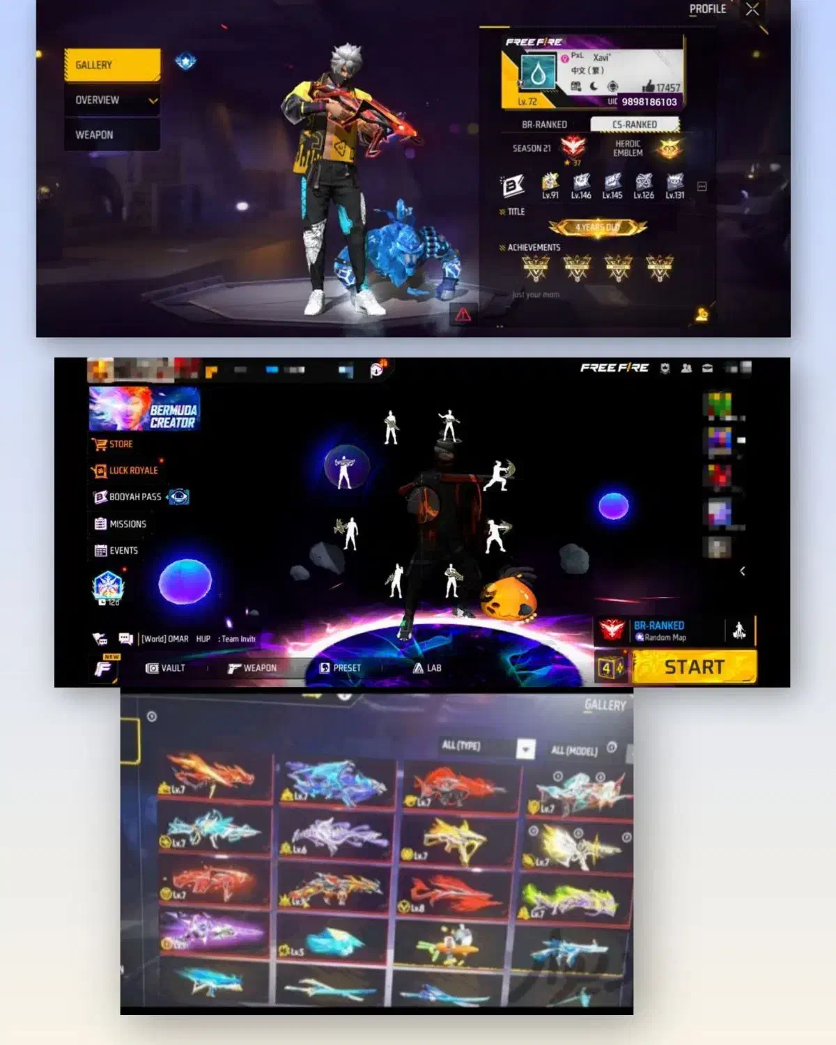 اکانت گاد فری فایر|کنسول، بازی ویدئویی و آنلاین|خرم‌آباد, |دیوار