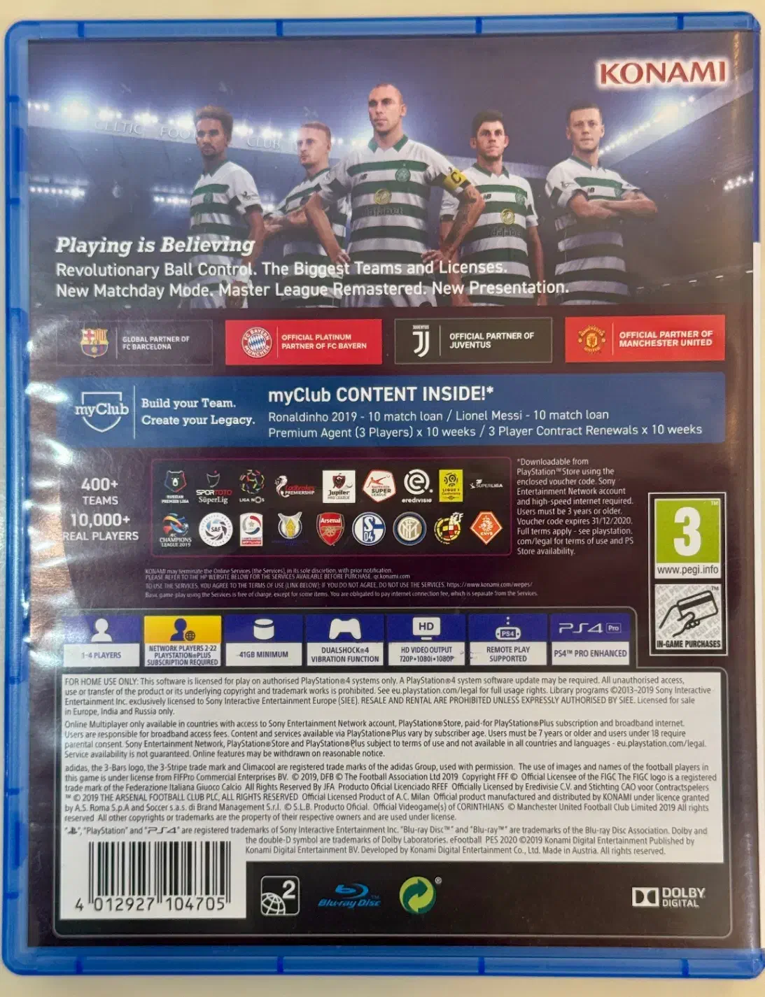 بازی فوتبال pes2020 نسخه اصلی|کنسول، بازی ویدئویی و آنلاین|رشت, چله خانه|دیوار