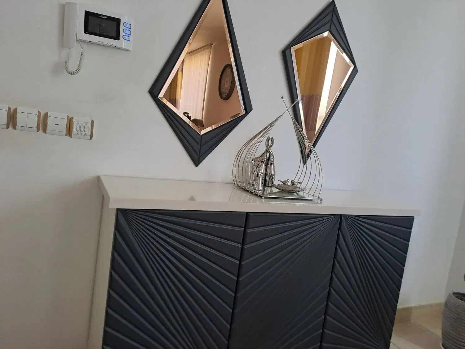 آینه کنسول طوسی|مبلمان خانگی و میز عسلی|شازند, |دیوار