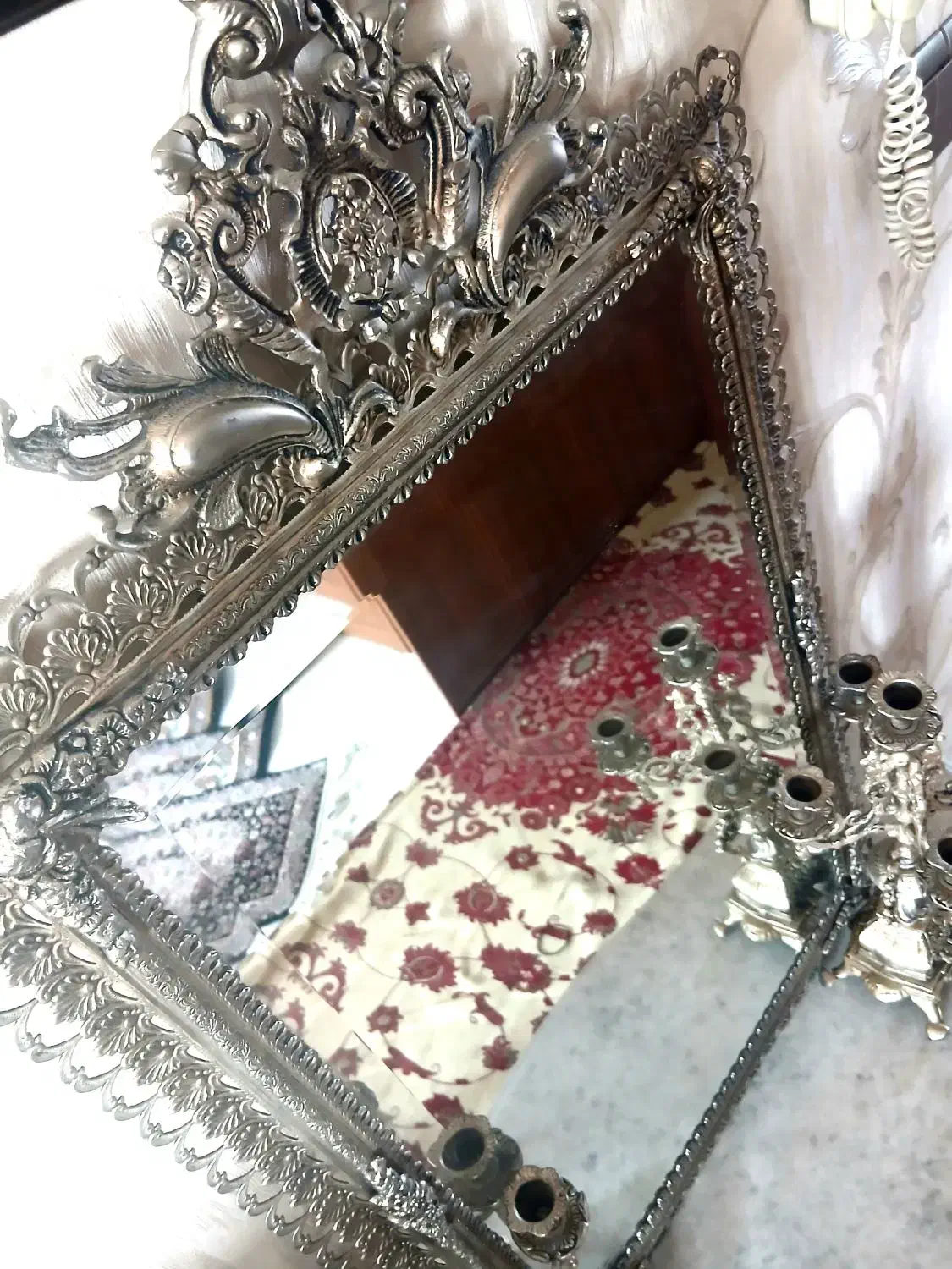 آینه و شمعدان  برنز|آینه|تبریز, |دیوار