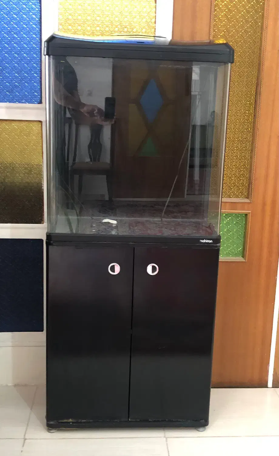 فروش آکواریوم شیشه خم ماهیران با کمد|ماهی|کرمان, |دیوار