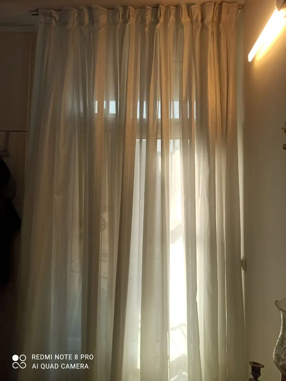 پرده آبی و پرده شاین سفید در حدنو|پرده، رانر، رومیزی|تهران, افسریه شمالی|دیوار