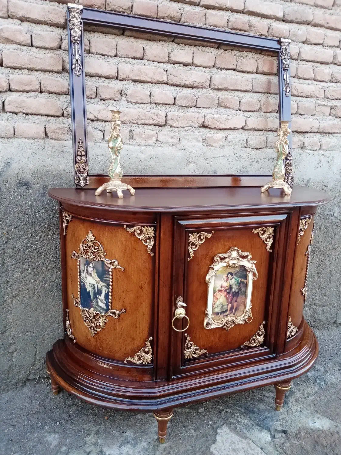 دو عدد آینه کنسول آنتیکا|بوفه، ویترین، کنسول|تبریز, |دیوار