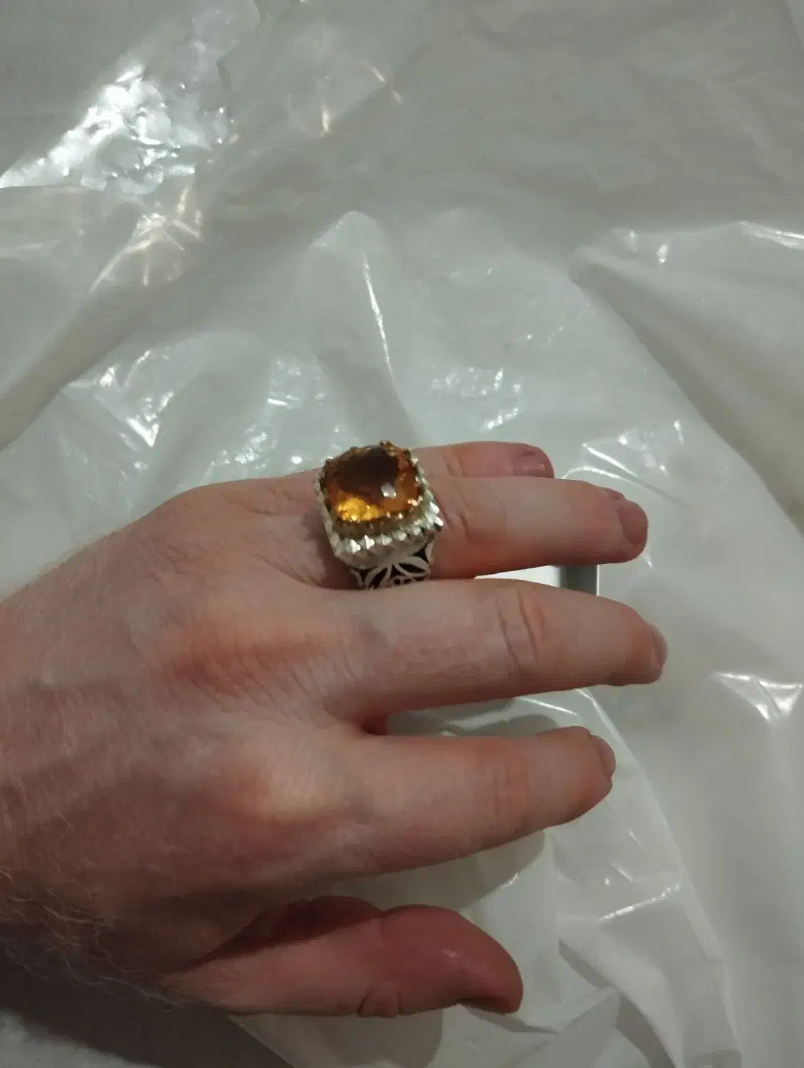 انگشتر نقره سیترین|جواهرات|اصفهان, لاله|دیوار