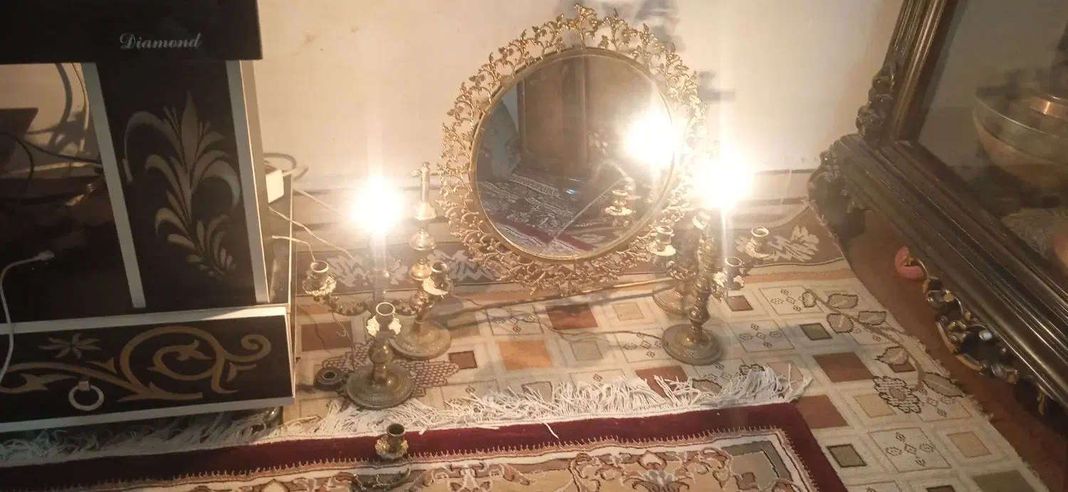 آینه شمعدان برنجی اصل|آینه|ورامین, ورامین|دیوار