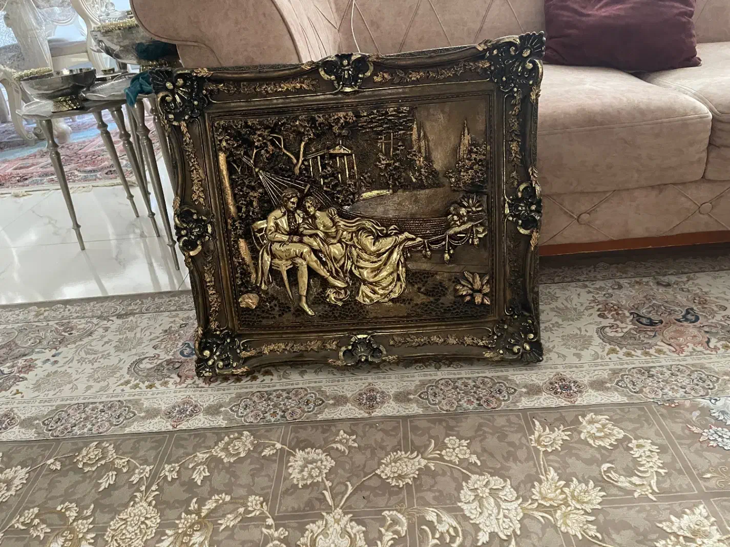 تابلو قهوه ای طلایی|تابلو، نقاشی، عکس|تهران, کیانشهر|دیوار