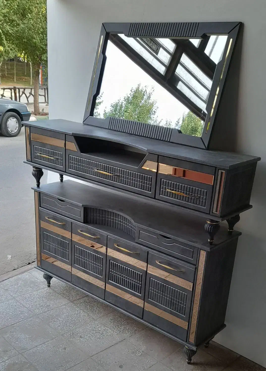 ست سه‌تکه آینه کنسول مدرن  کیفیت شرکتی،|بوفه، ویترین، کنسول|خوی, |دیوار