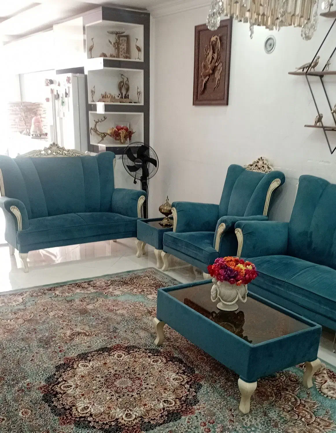 مبل هفت نفره بهمراه بوفه|مبلمان خانگی و میز عسلی|احمدآبادمستوفی, |دیوار