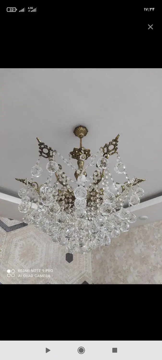 لوستر ۶شاخه برنز اصل|لوستر و چراغ آویز|اراک, |دیوار