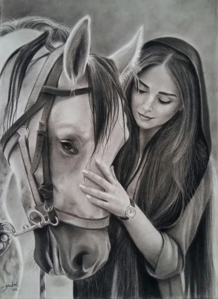 نقاشی سیاهقلم|تابلو، نقاشی، عکس|یزد, |دیوار