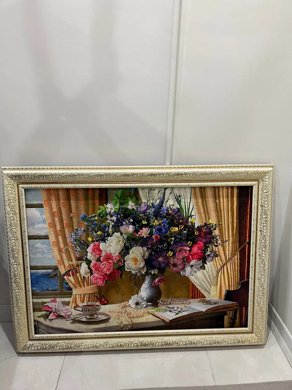 تابلو فرش ماشینی طرح جدید گلدان و پنجره|تابلو فرش|اهواز, فولادشهر|دیوار