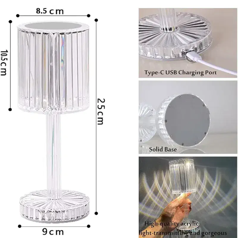 چراغ رومیزی مدل جام کریستالی|چراغ خواب و آباژور|تبریز, |دیوار