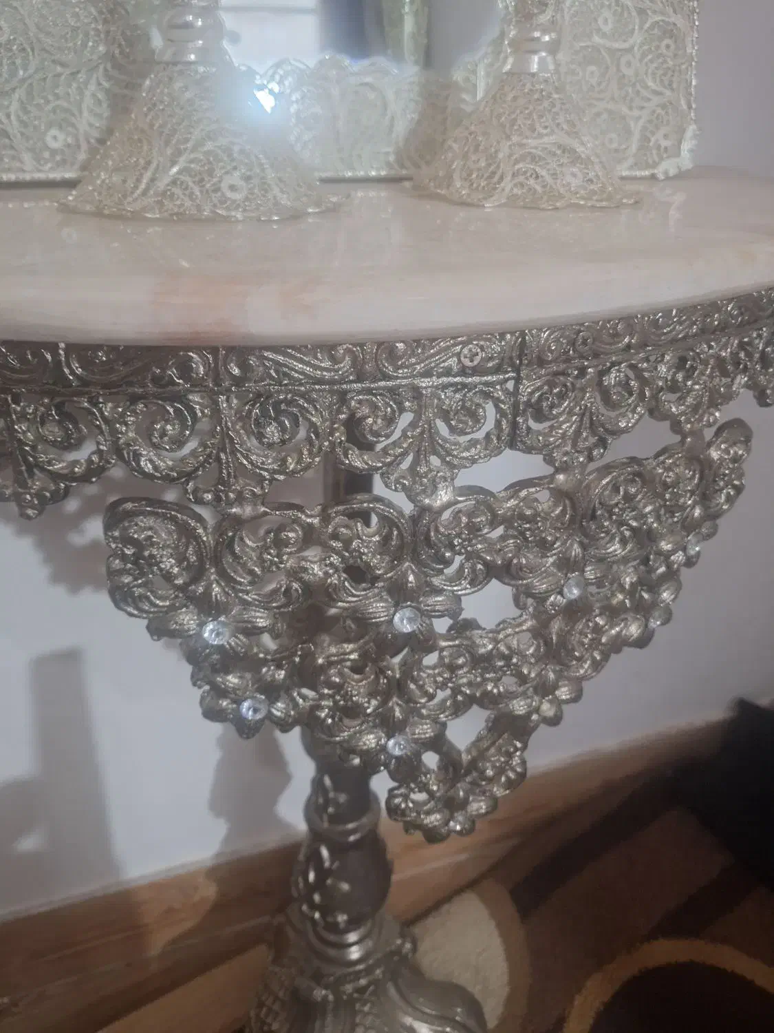 آیینه شمعدان نقره|صنایع دستی و سایر لوازم تزئینی|اردبیل, |دیوار