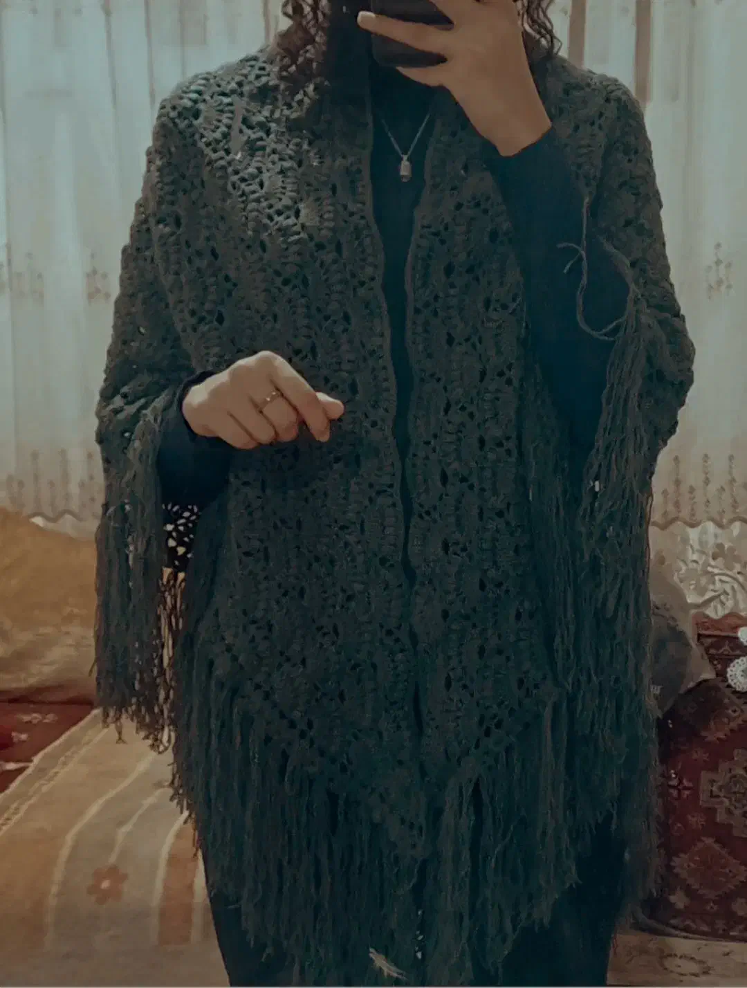 اشارپ (شال سه گوش) دست بافت شیک،گرم برای فصل سرما|لباس|بیرجند, |دیوار