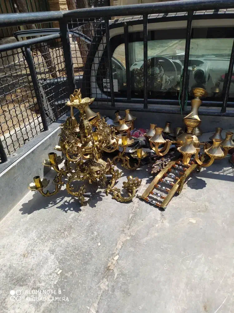 فروش خریدار لوستر برنجی برنزی آبکاری|لوستر و چراغ آویز|پرند, فاز ۳|دیوار