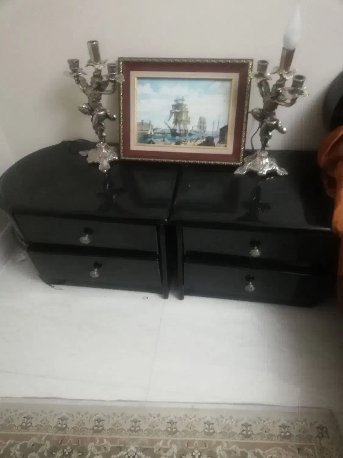 تخت دو نفره همراه پا تختی|تخت و سرویس خواب|تهران, نیروی دریایی|دیوار