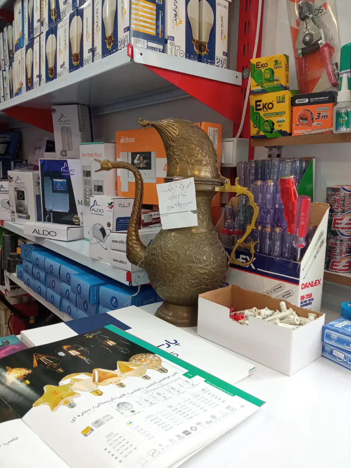 ابریق انتیک|کلکسیون اشیاء عتیقه|میانه, |دیوار