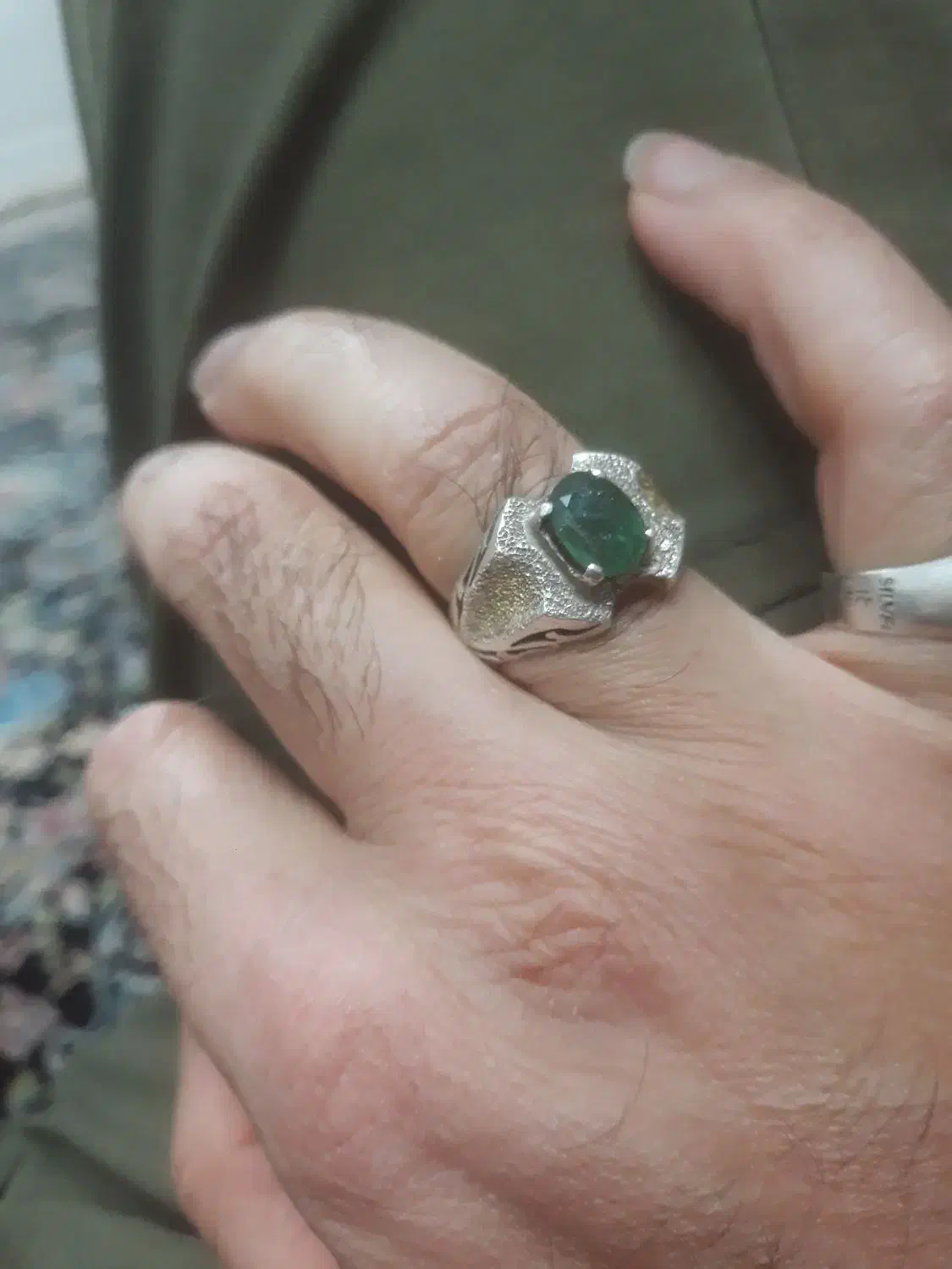 انگشتر زمرد رکاب خالی سنگ|جواهرات|قم, شاه ابراهیم|دیوار