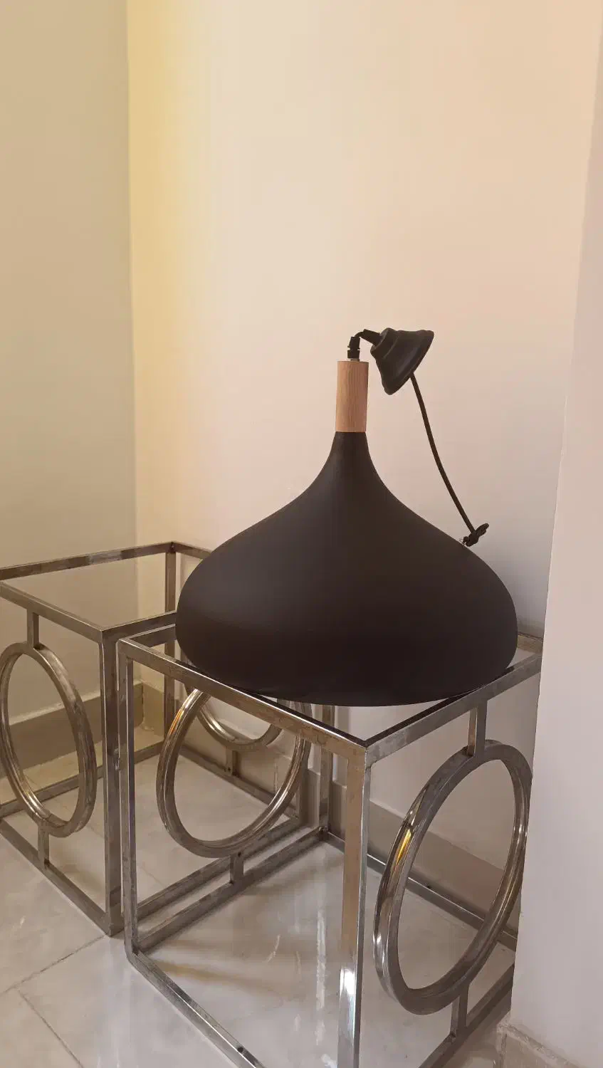 لوستر مدرن تک شاخه رنگ مشکی کوره ای|لوستر و چراغ آویز|اندیشه, اندیشه فاز ۱|دیوار