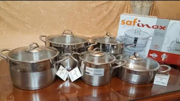 سرویس قابلمه استیل اصلی قدیمی safinox اورجینال ترک|ظروف پخت‌وپز|تهران, پونک|دیوار