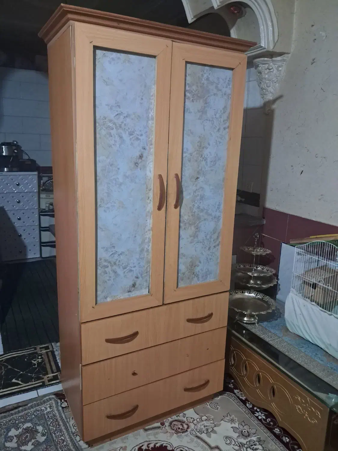 کمد تمام چوبی|جاکفشی، کمد، دراور|اصفهان, حصه شمالی|دیوار